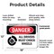 Signmission All Drivers Must Chock Wheels Danger Sign, Plastic, 18in W x 12in L, 2PK OS-2PACK-DS-P-1218-L-1025 - alternate 2